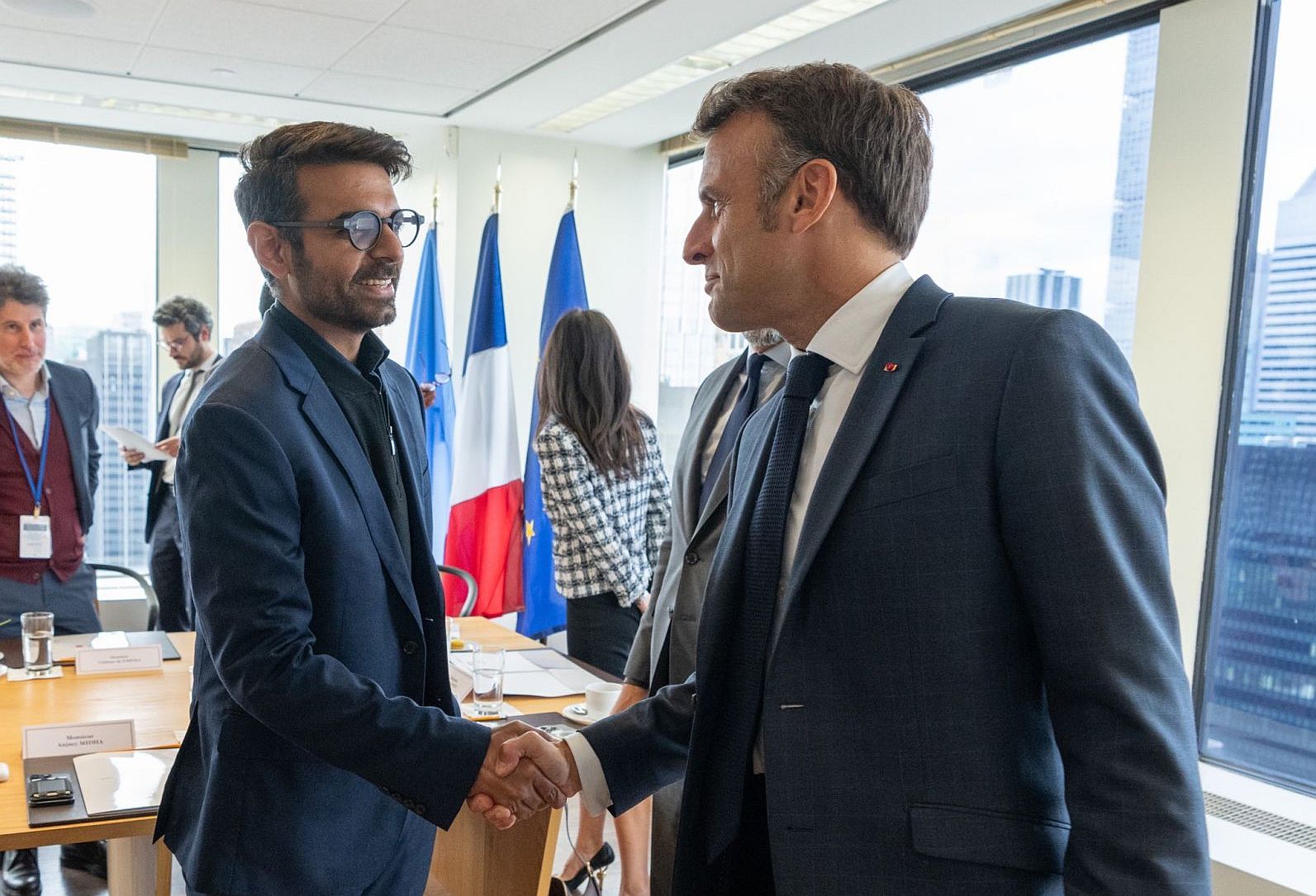 Anjney Midha with Emmanuel Macron_Anjney Midha_LinkedIn